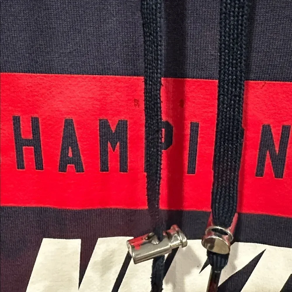 Nike Navy Hoodie with Red and White Logo